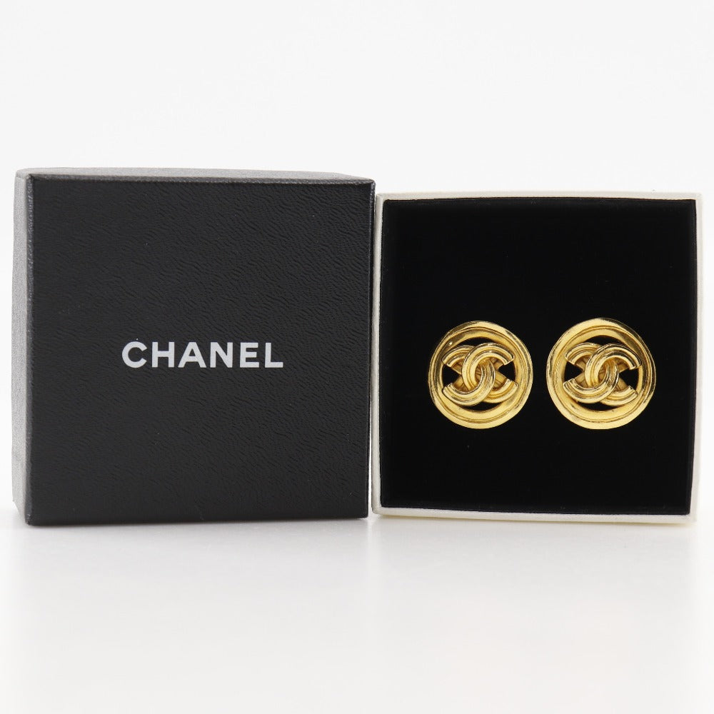 Chanel Coco Mark Vintage Earrings Gold Plated