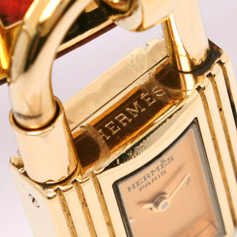 Hermes Kelly Watch Gold Plated Leather Quartz