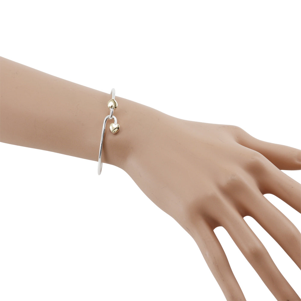 Tiffany Heart Bangle Silver 925 K18 Gold