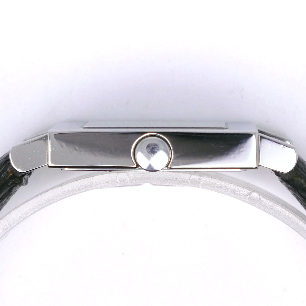 Bvlgari Quadrato Watch SQ27SLD Stainless Steel Leather Quartz