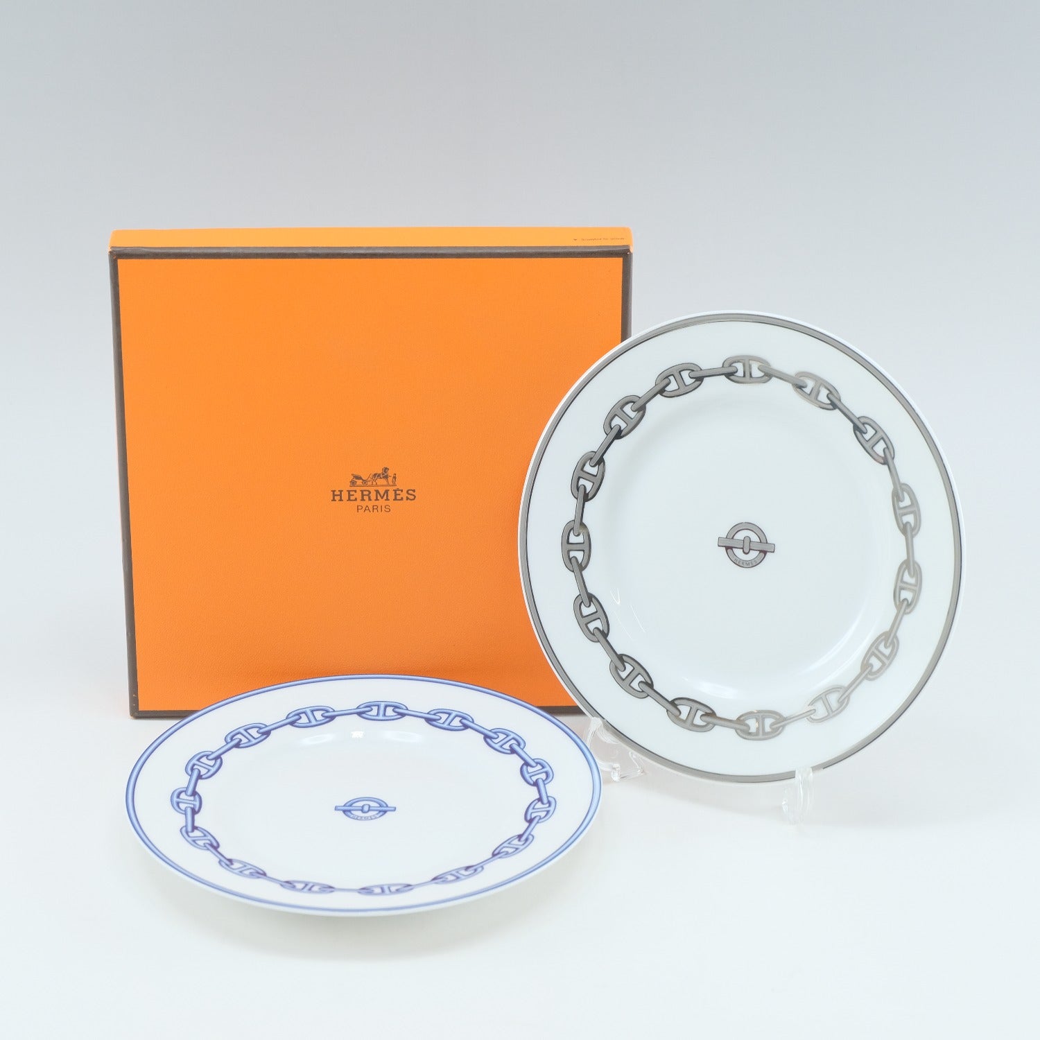 Hermes Chaine d'Ancre Porcelain Plate Set