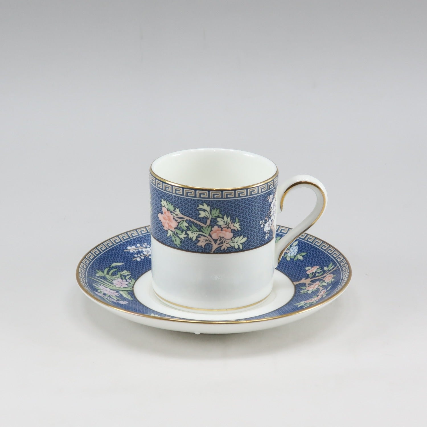 Wedgwood Blue Siam Demitasse Cup & Saucer Set of 3