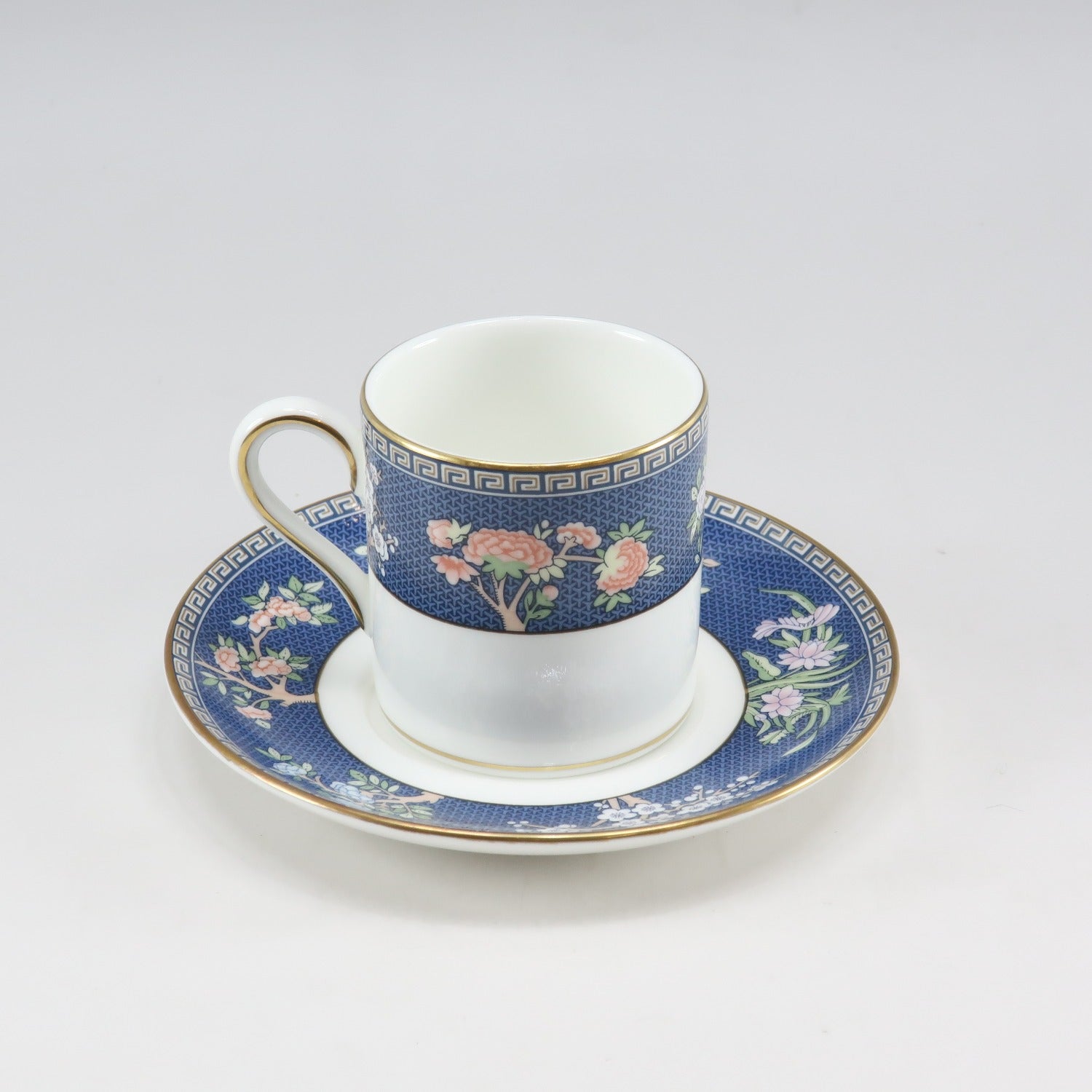 Wedgwood Blue Siam Demitasse Cup & Saucer Set of 3