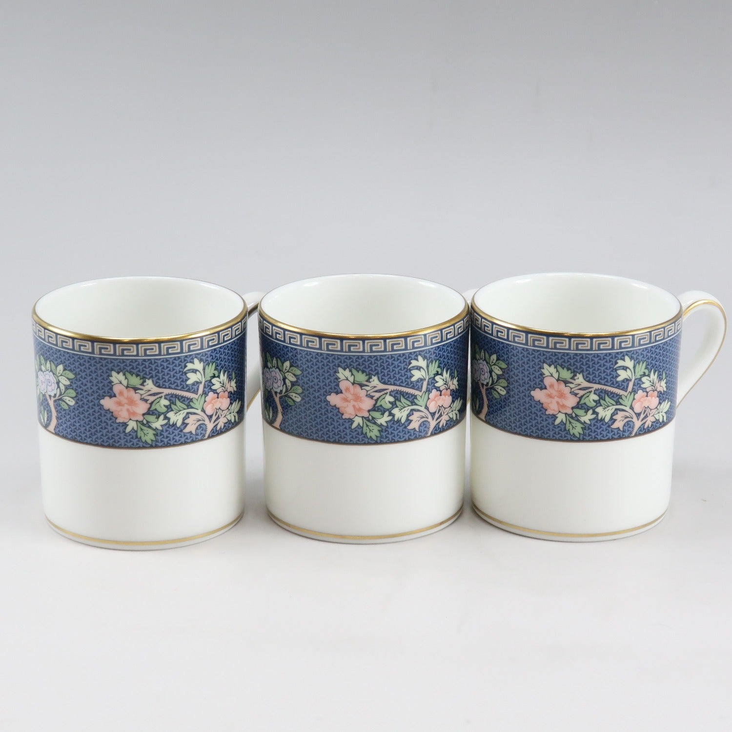 Wedgwood Blue Siam Demitasse Cup & Saucer Set of 3