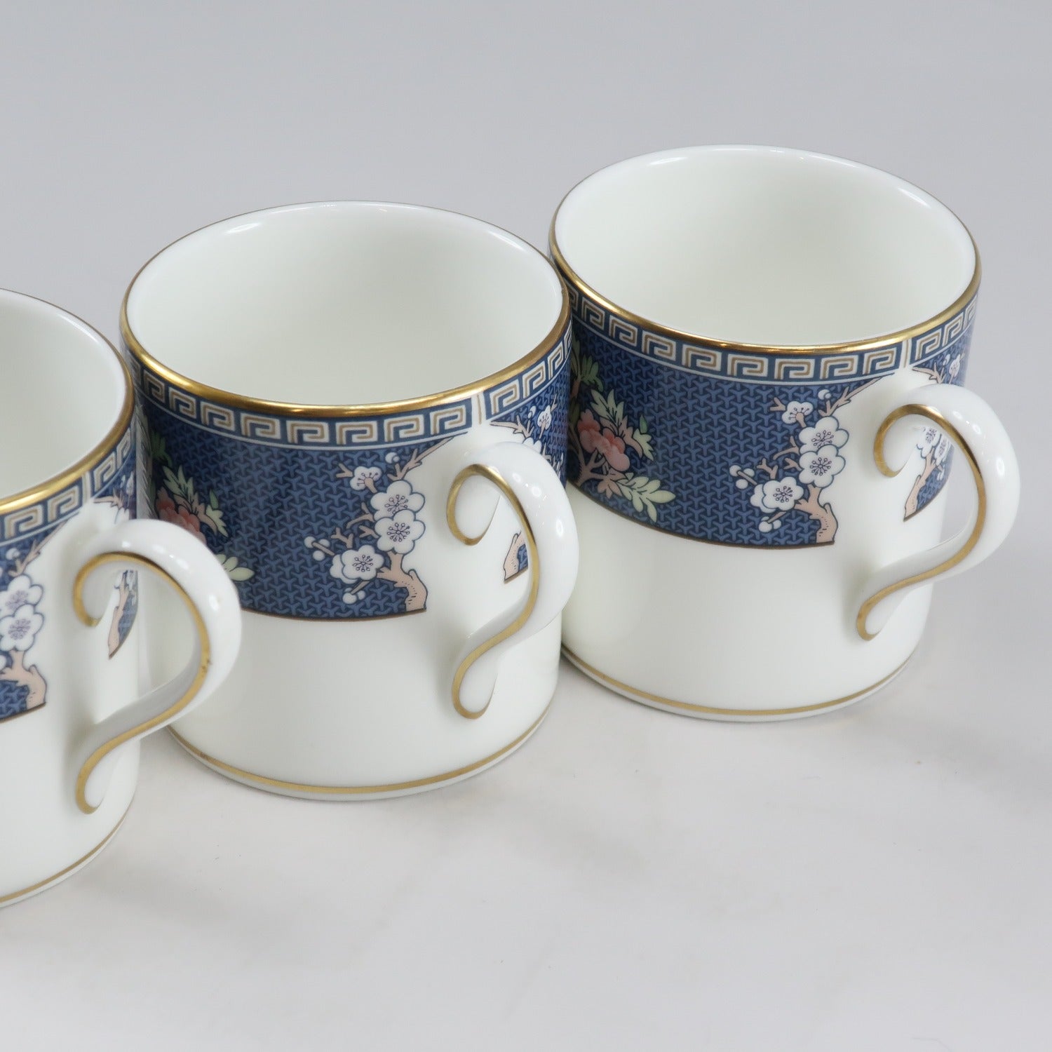 Wedgwood Blue Siam Demitasse Cup & Saucer Set of 3