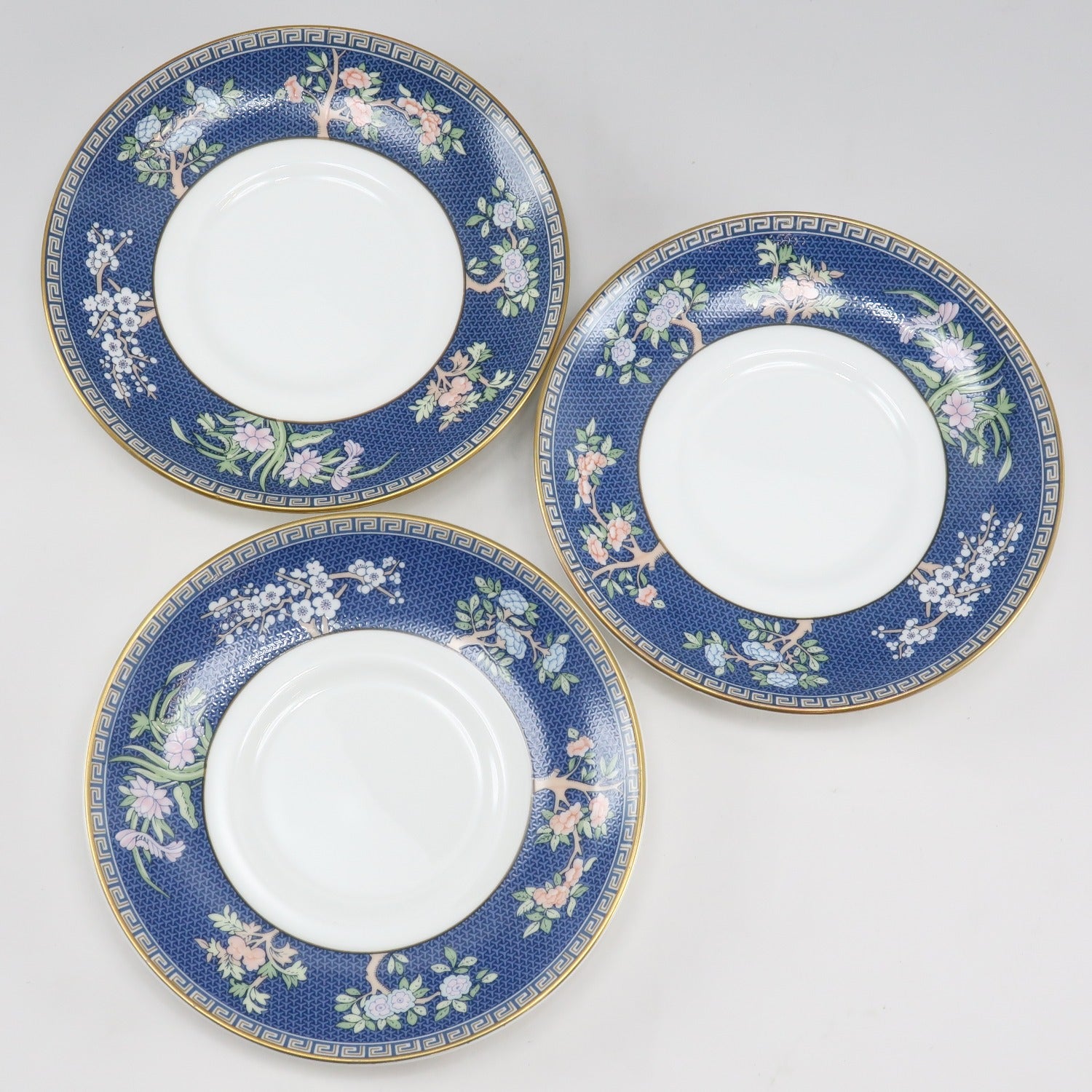 Wedgwood Blue Siam Demitasse Cup & Saucer Set of 3