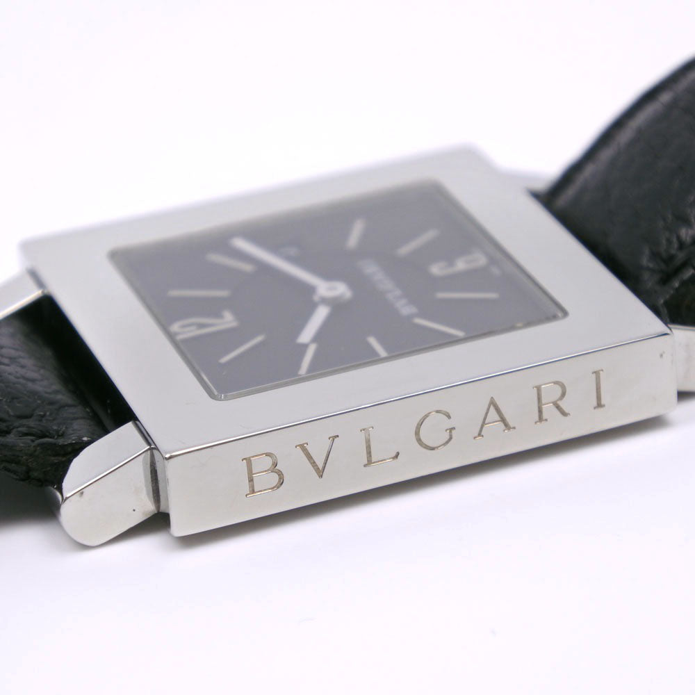 Bvlgari Quadrato Watch Stainless Steel Leather Quartz