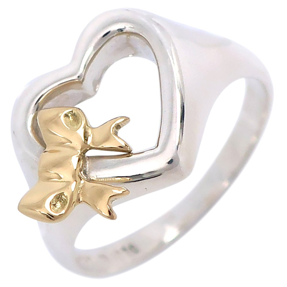 Tiffany Heart Ribbon Ring Silver 925 K18 Gold