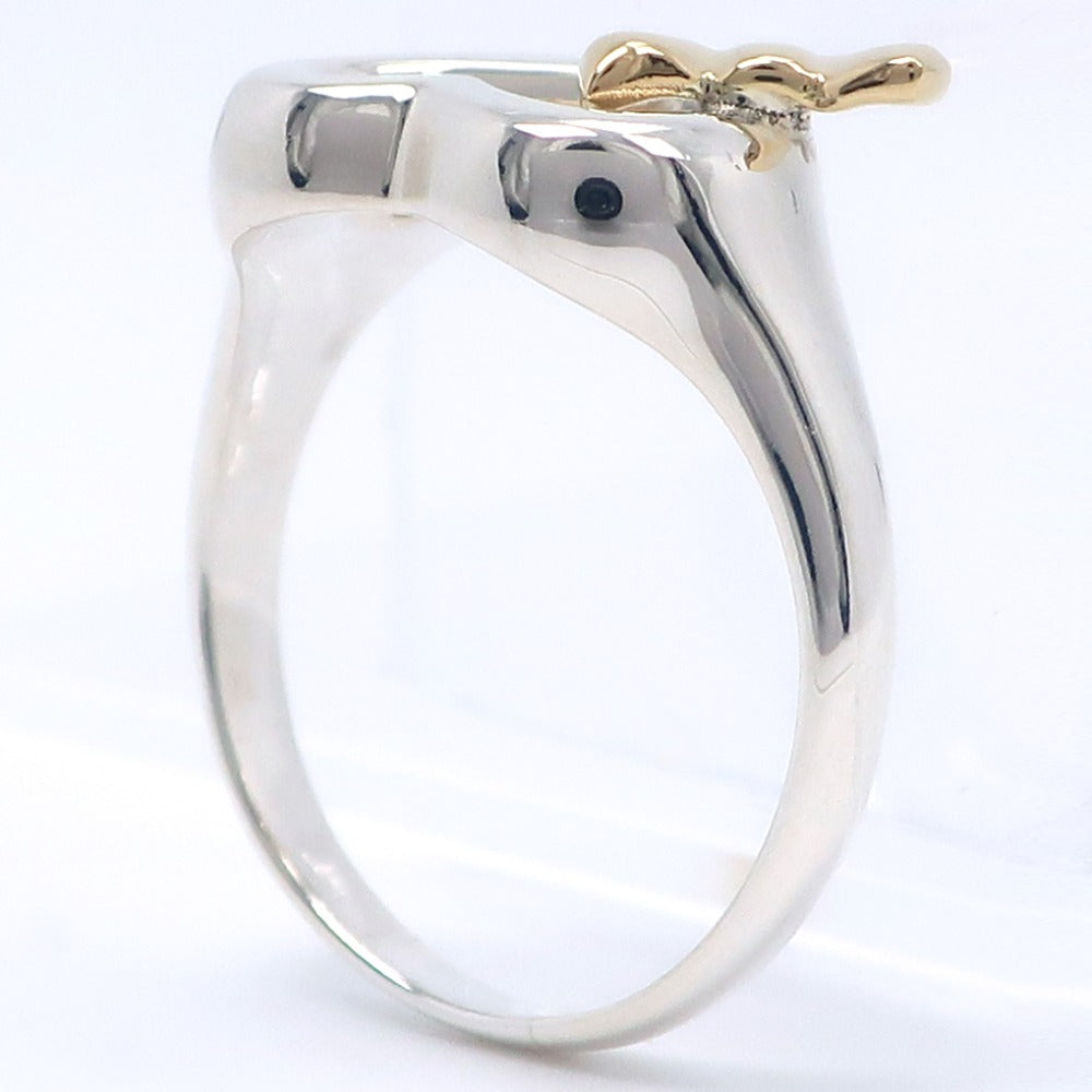 Tiffany Heart Ribbon Ring Silver 925 K18 Gold