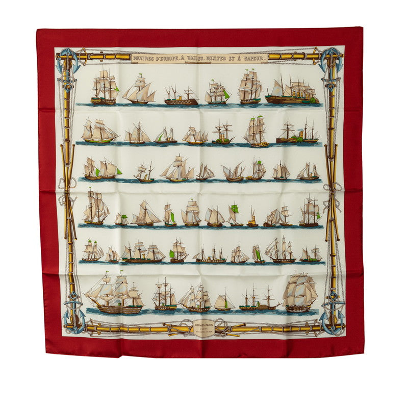 Hermes Carre 90 Navires D'Europe Voiles Silk scarf  Canvas Scarf in Good condition