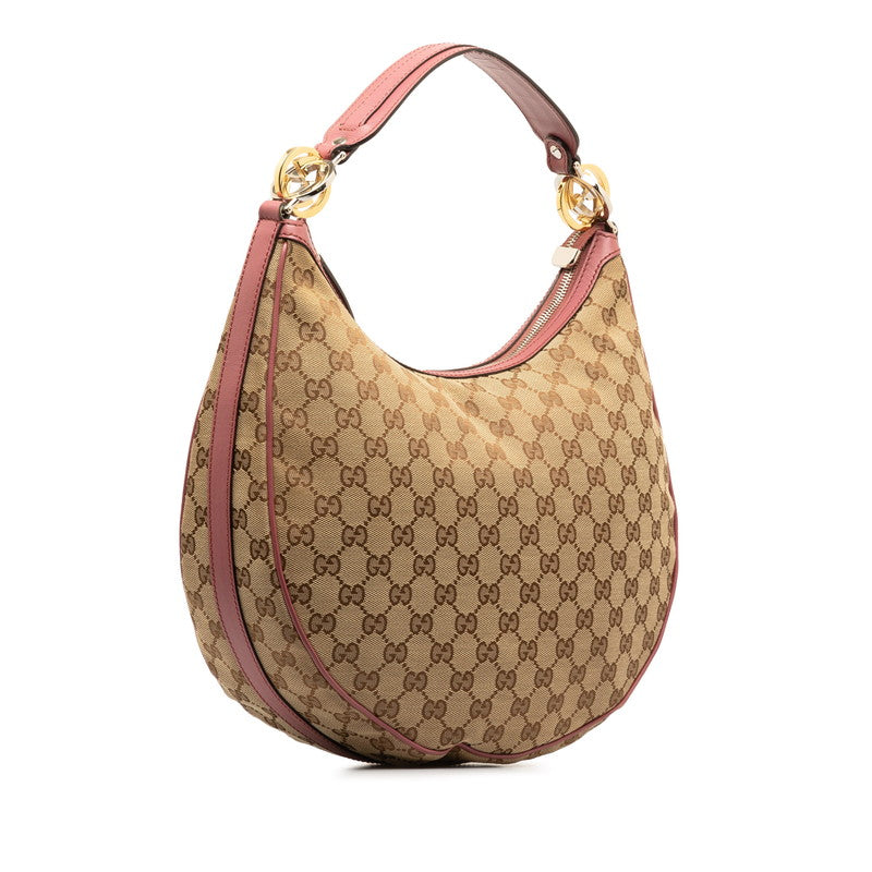 Gucci GG Canvas Twins Medium Hobo Bag Canvas Shoulder Bag 232962 in Excellent condition