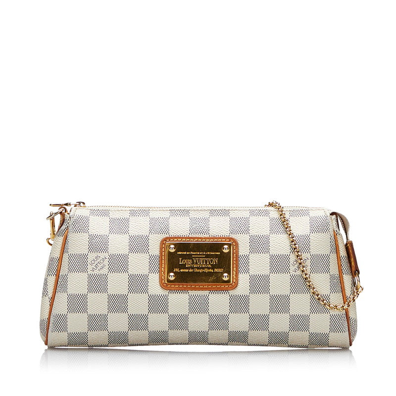 Louis Vuitton Damier Azur Eva Canvas Shoulder Bag N55214 in Good condition