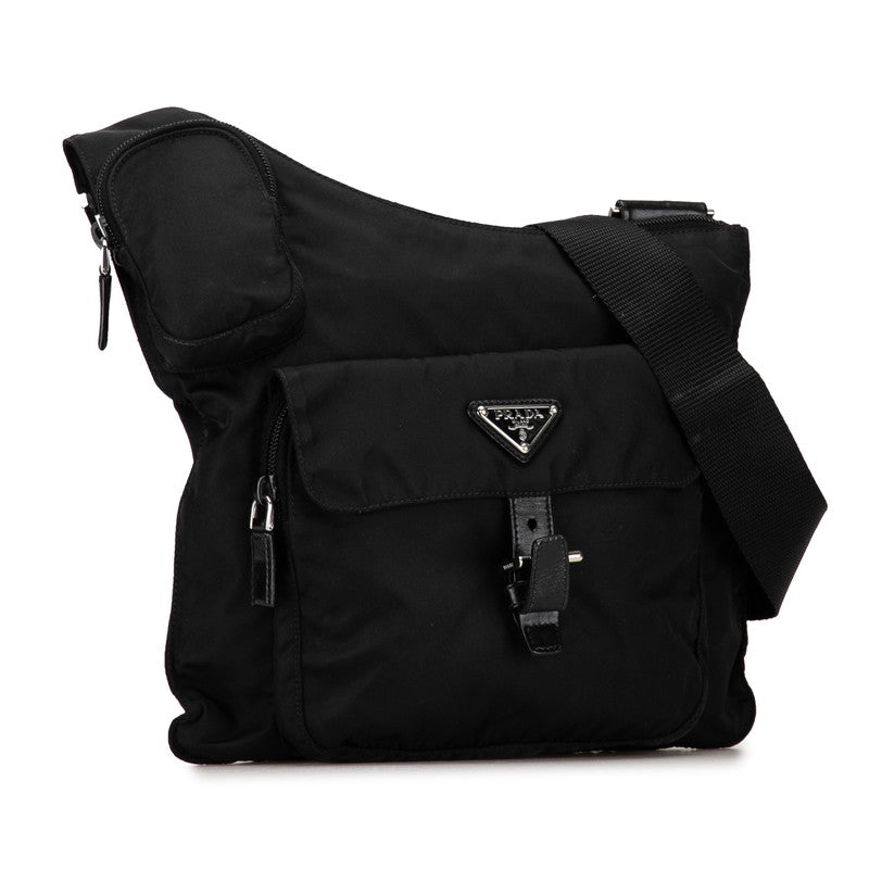 Prada Tessuto Front Buckle Messenger Bag  Canvas Shoulder Bag BT0520 in Good condition