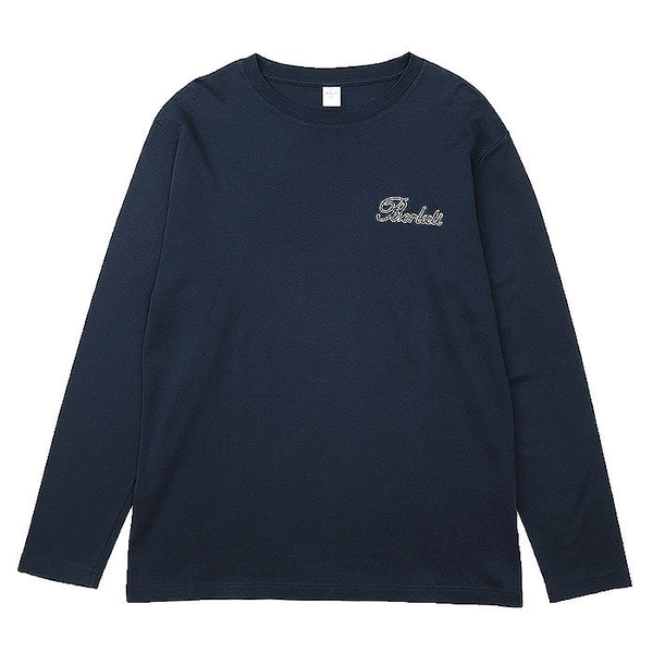 Berluti Script Logo Embroidery Long Sleeve T Shirt Cotton