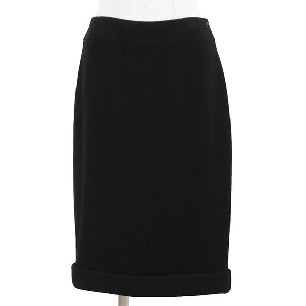 Chanel COCO Mark Charm Wool Skirt