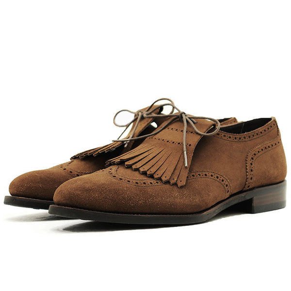 Perfetto Leather Wingtip Tassel Lace Up Shoes