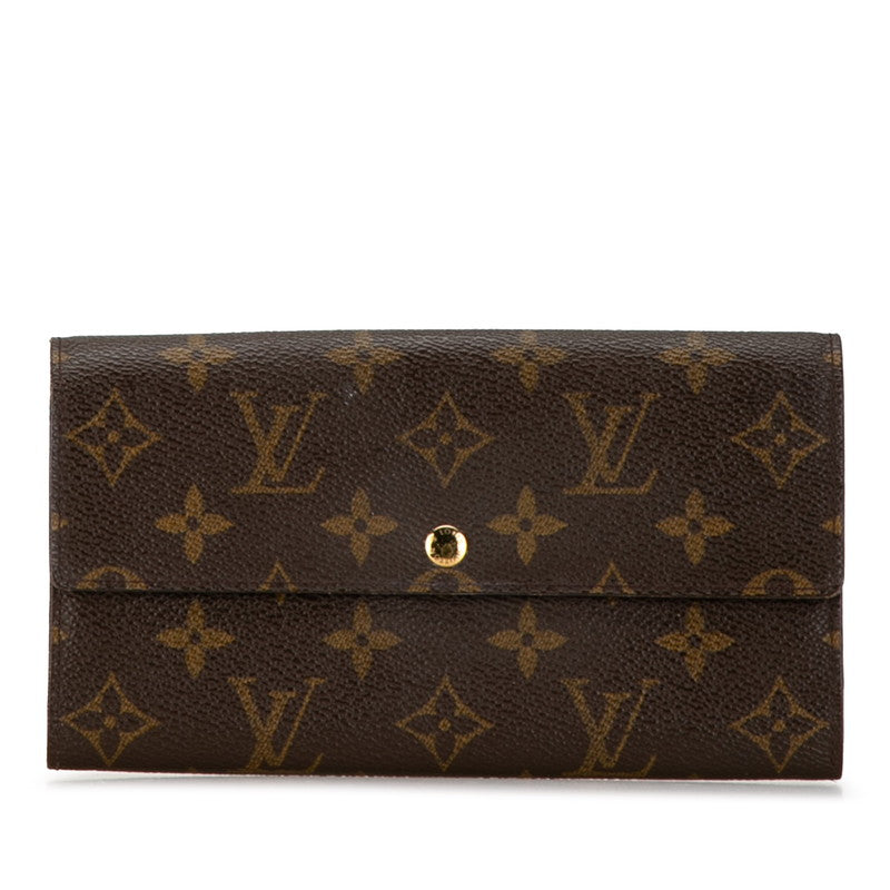Louis Vuitton Pochette Porte Monnaie Credit Canvas Long Wallet M61725 in Good condition