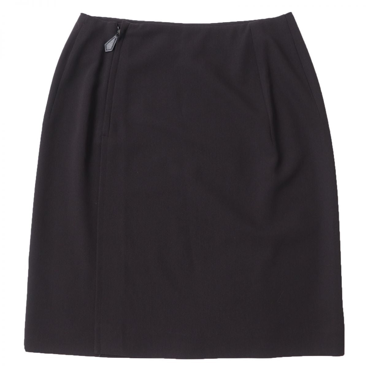 Hermes Wool Knee-Length Tight Skirt, Dark Brown