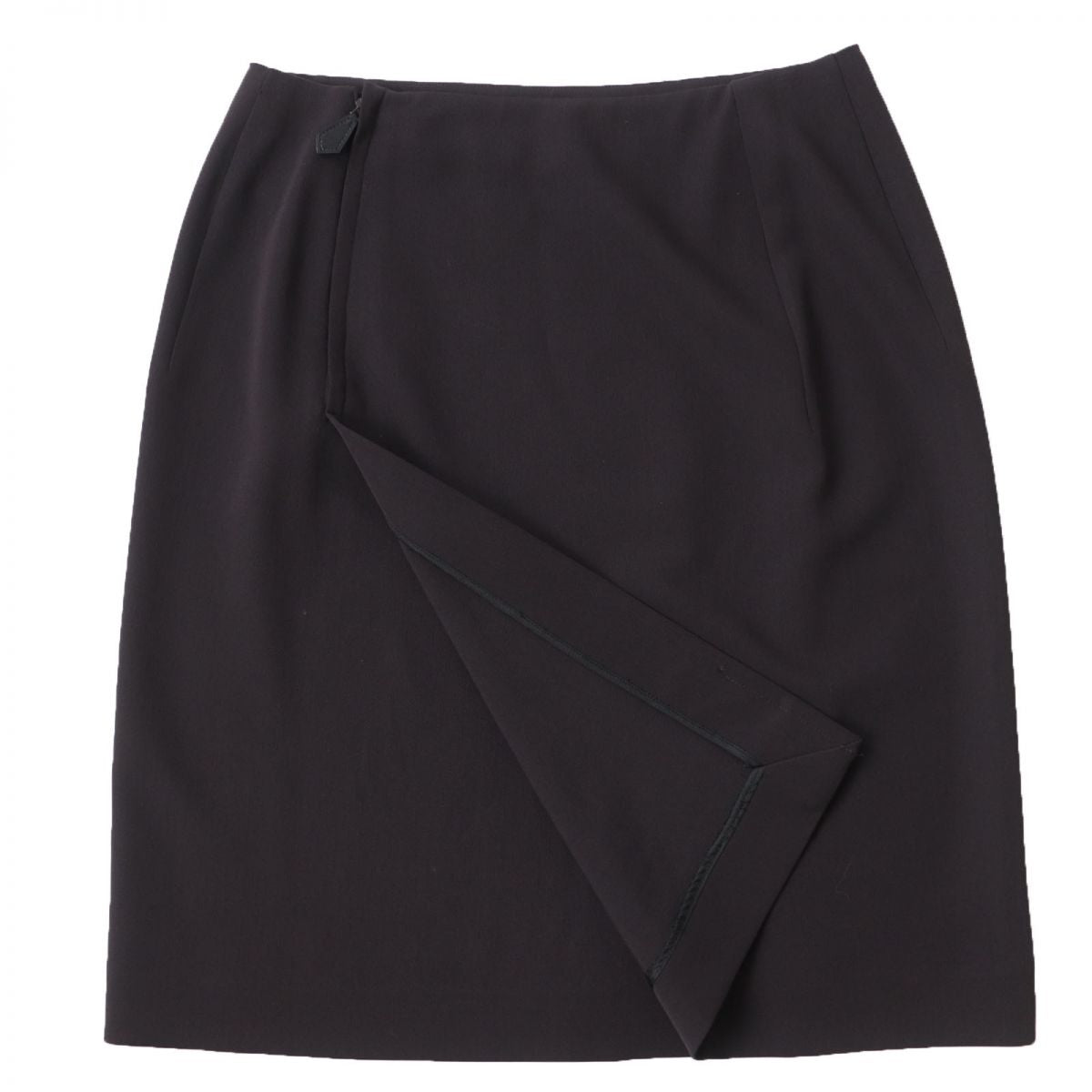 Hermes Wool Knee-Length Tight Skirt, Dark Brown