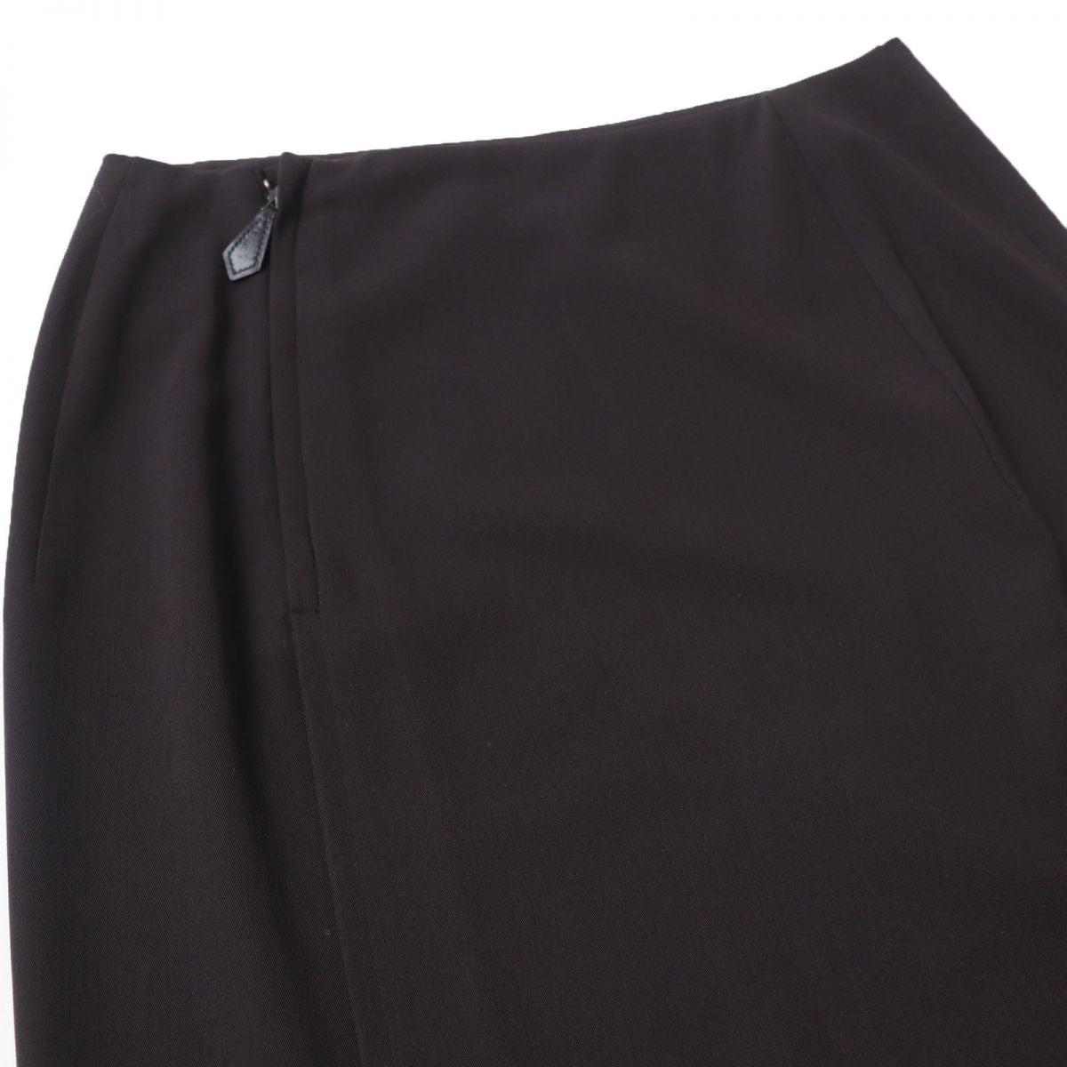 Hermes Wool Knee-Length Tight Skirt, Dark Brown