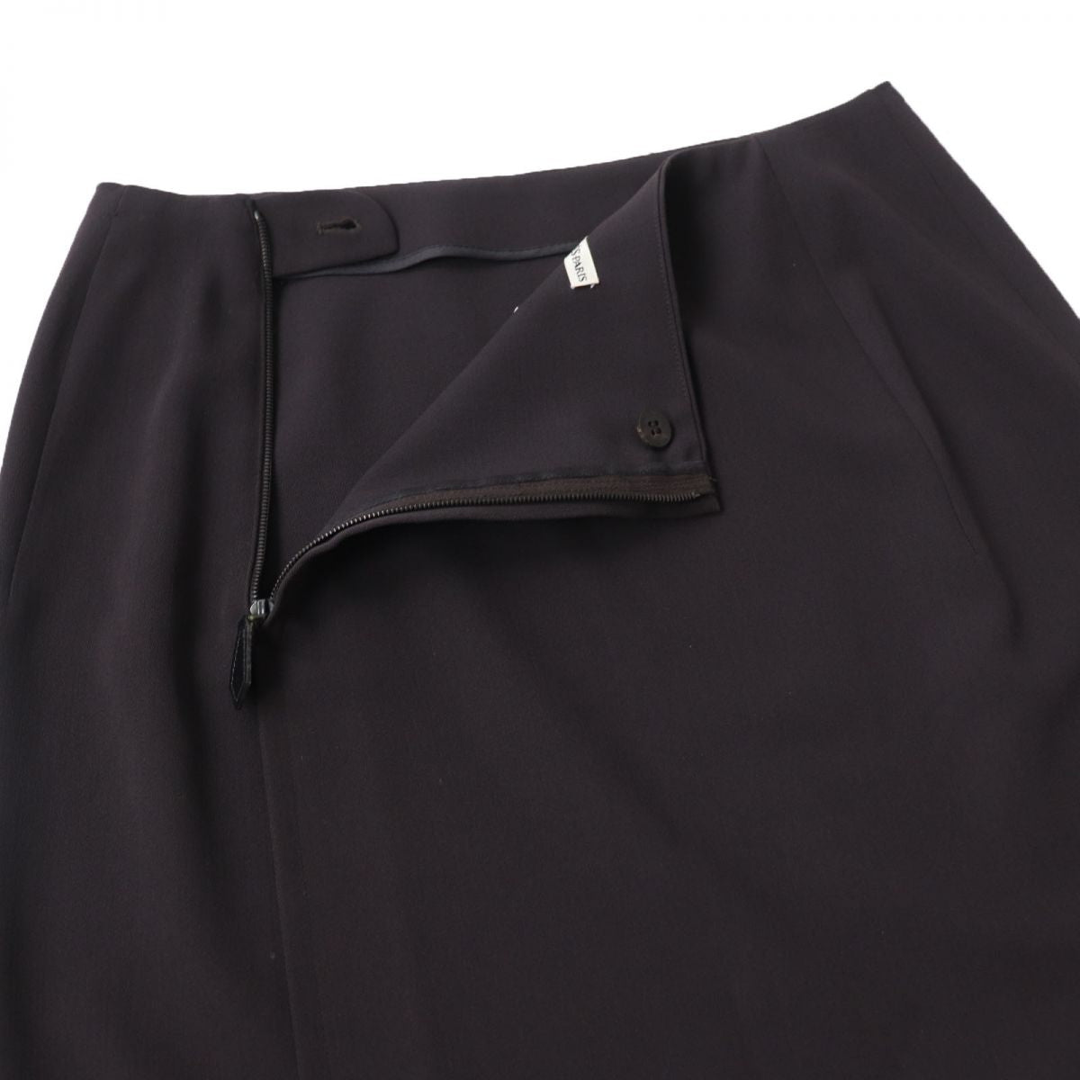 Hermes Wool Knee-Length Tight Skirt, Dark Brown