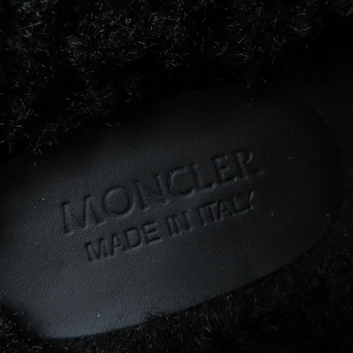 MONCLER Suede Leather Mule Sandal Black