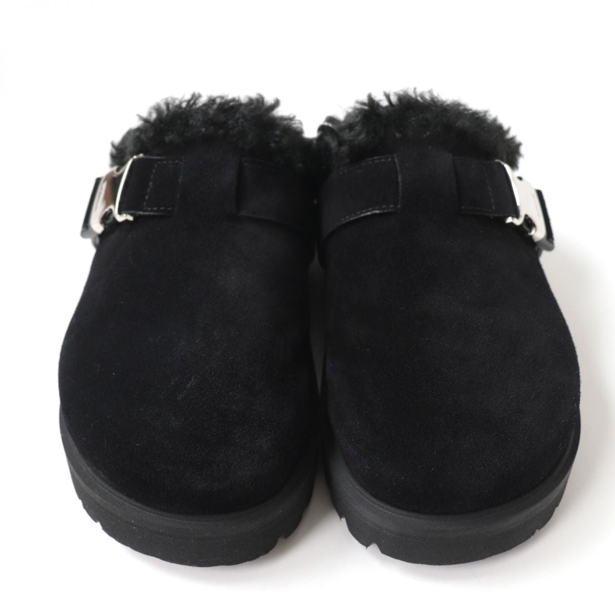 MONCLER Suede Leather Mule Sandal Black