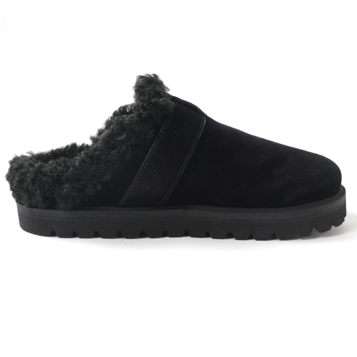 MONCLER Suede Leather Mule Sandal Black