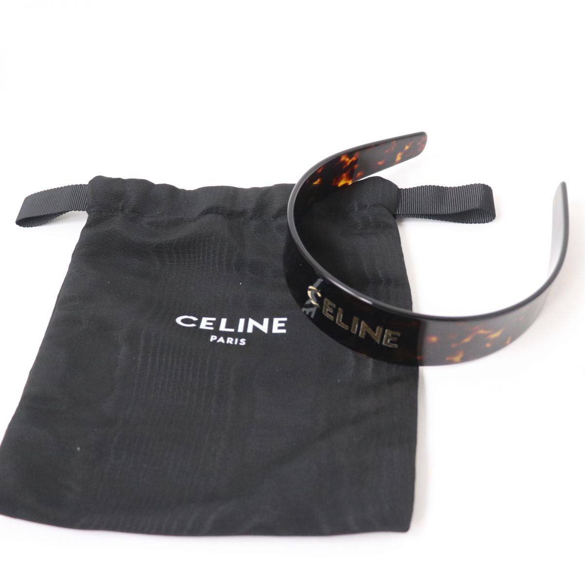 Celine Logo Headband Hair Accessory Brown