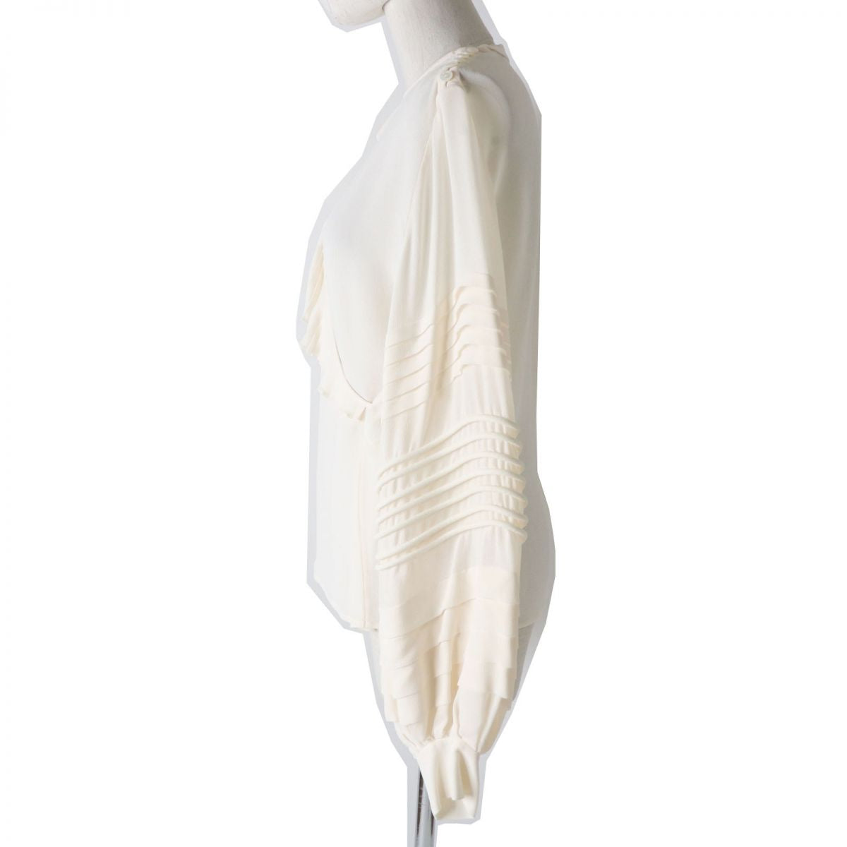 Louis Vuitton Silk Ruffle Blouse Ivory 34