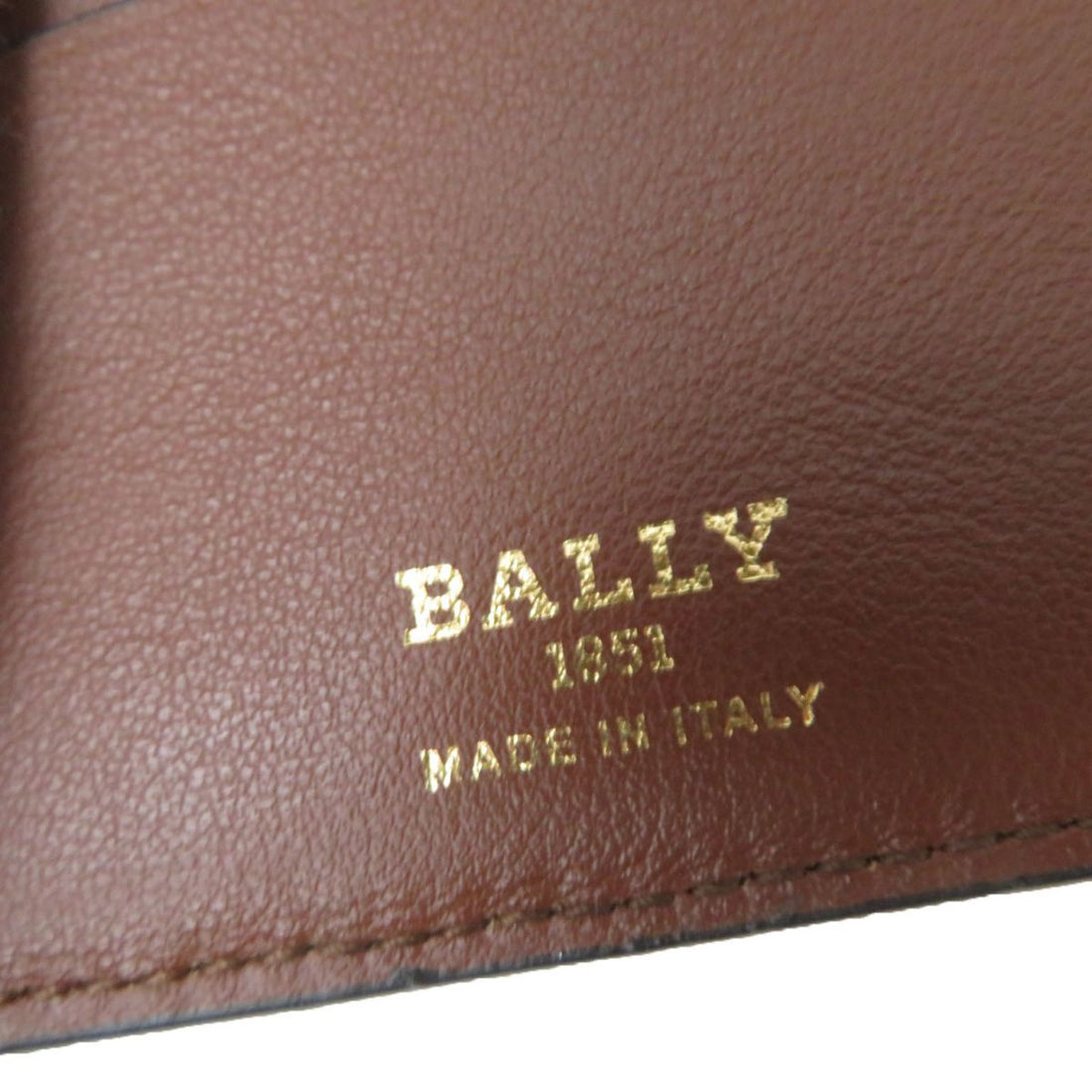 Bally B-chain Tri-fold Leather Wallet Brown