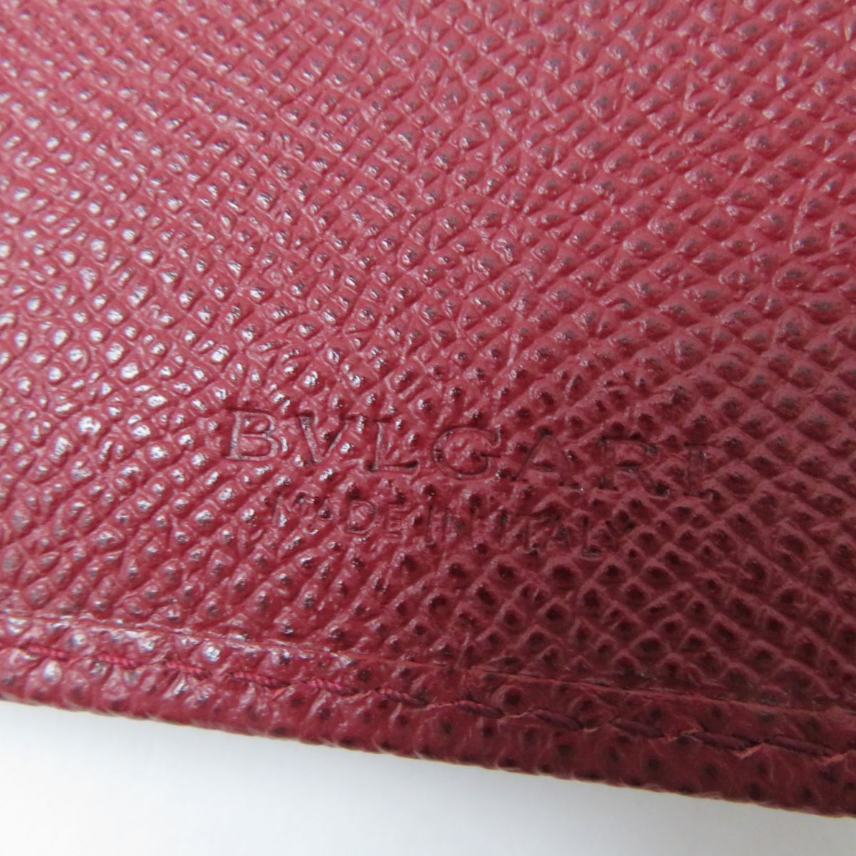 BVLGARI Red Leather Bifold Wallet 33748