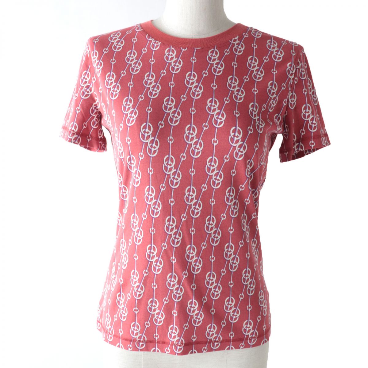 HERMES Cotton Cricketis Pattern T-shirt Red