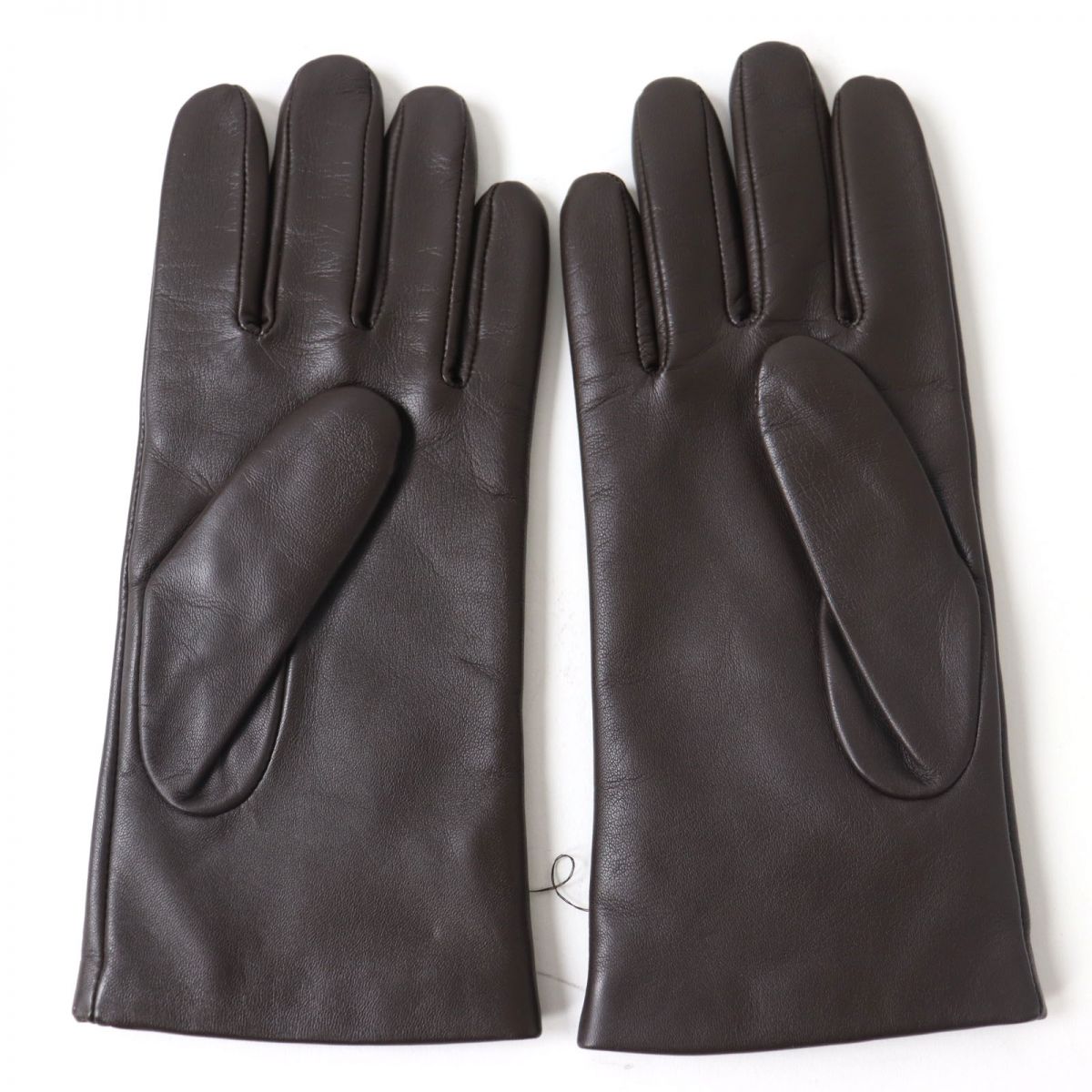 COACH Lamb Leather Gloves Dark Brown Size 7