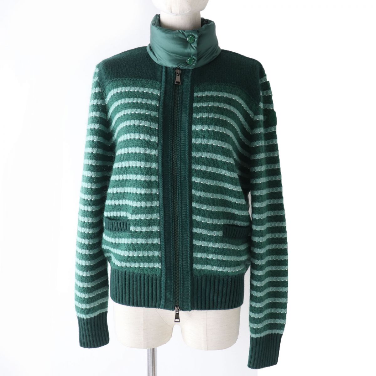 Moncler Mohair Blend Down Jacket Green S