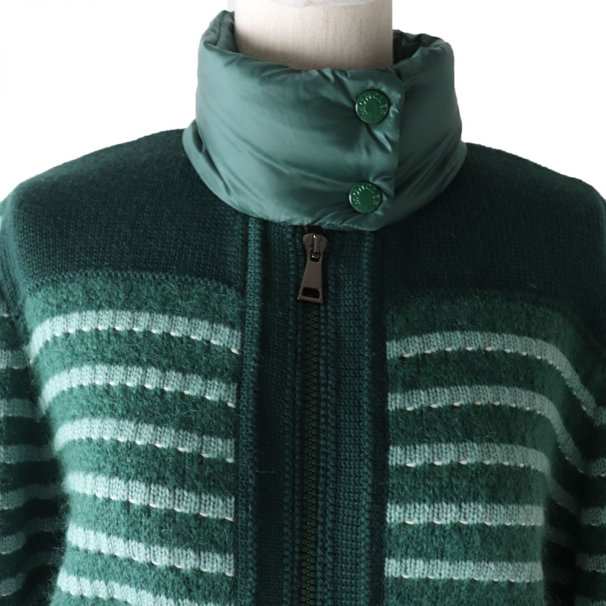 Moncler Mohair Blend Down Jacket Green S