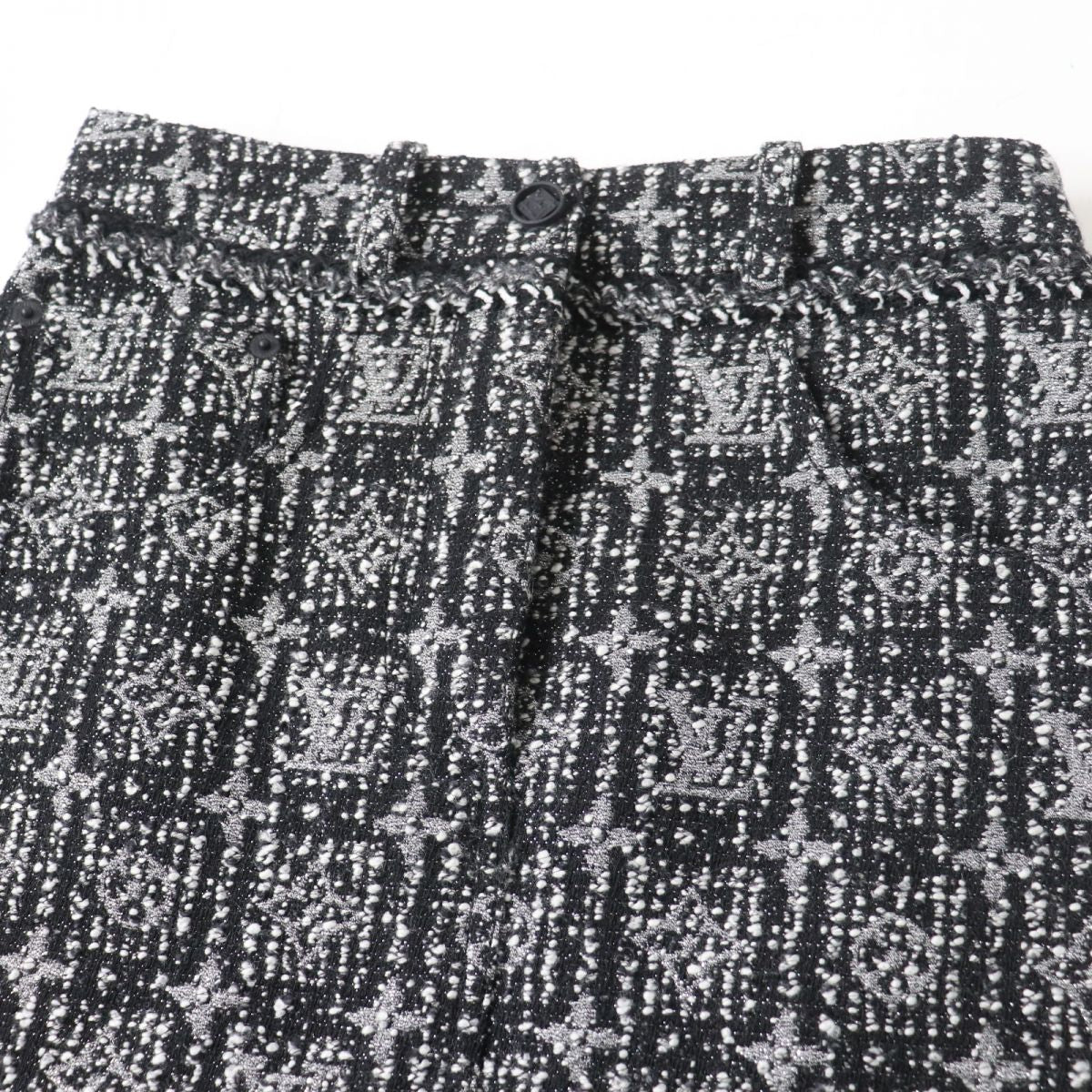 Louis Vuitton Monogram Tweed A-line Skirt Size 34