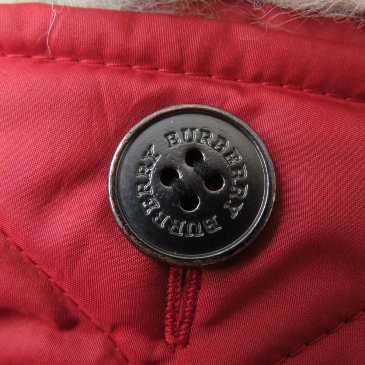 Burberry Red Down Coat with Fox Fur Hood