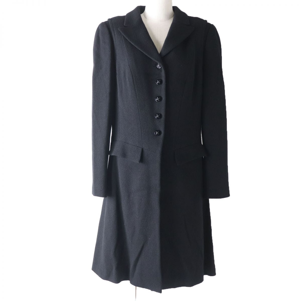 Chanel Wool Coat P29407 Black Size 44