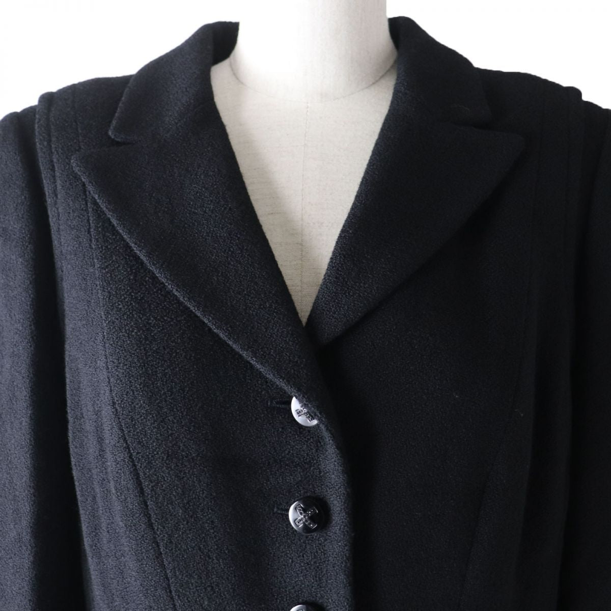 Chanel Wool Coat P29407 Black Size 44