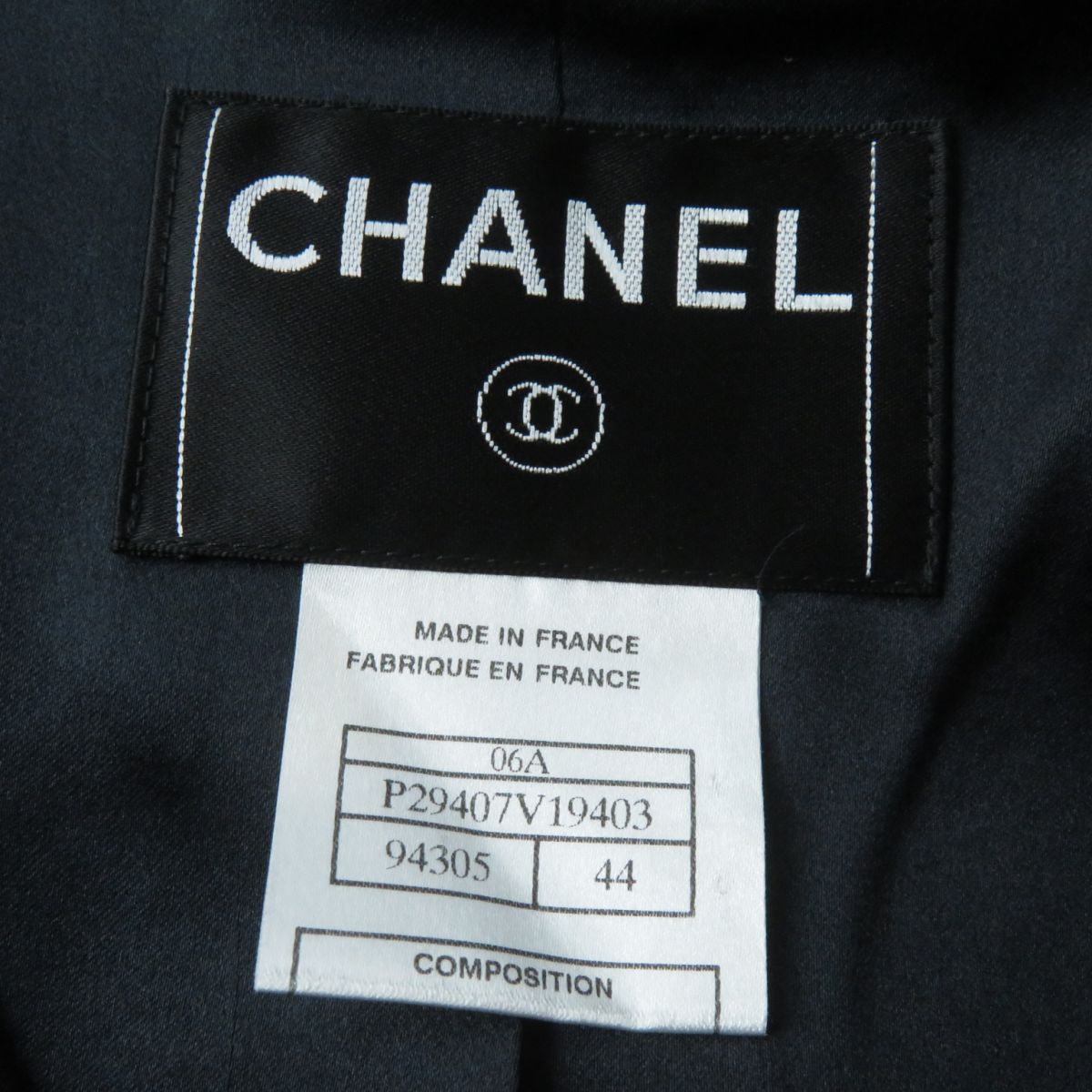 Chanel Wool Coat P29407 Black Size 44