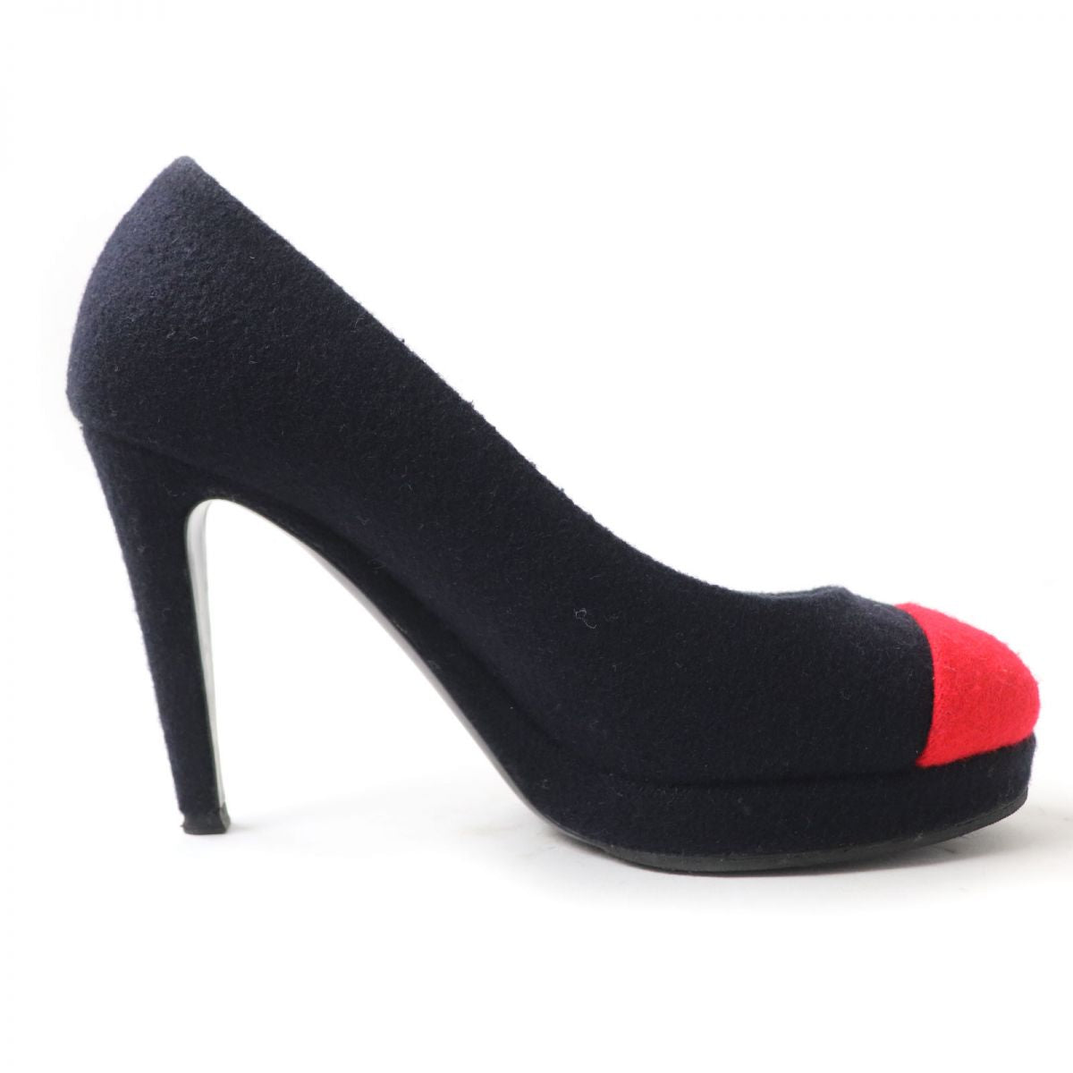 Chanel Wool Coco Mark Pin Heel Pumps