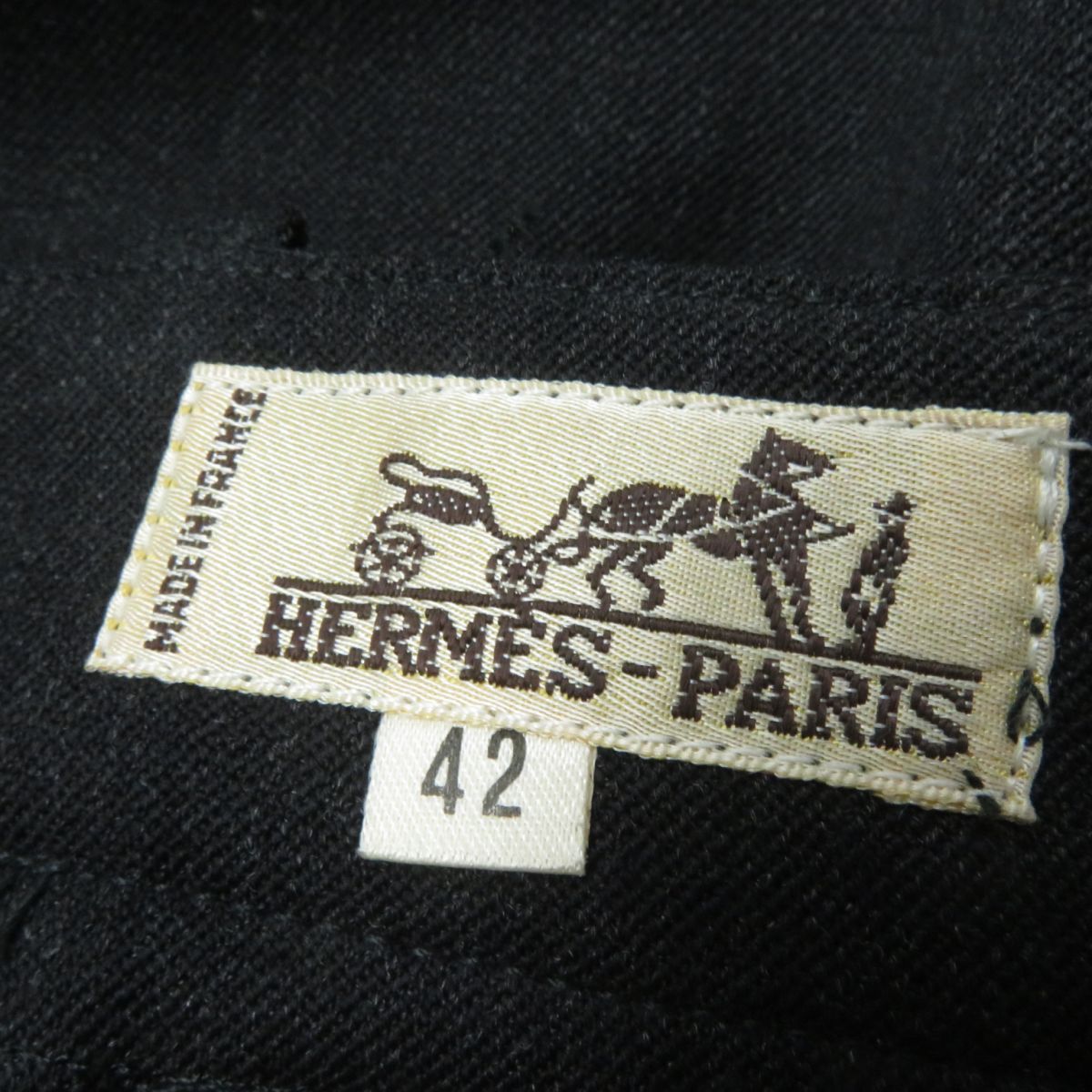 Hermes Wool Jodhpurs Pants Black Women