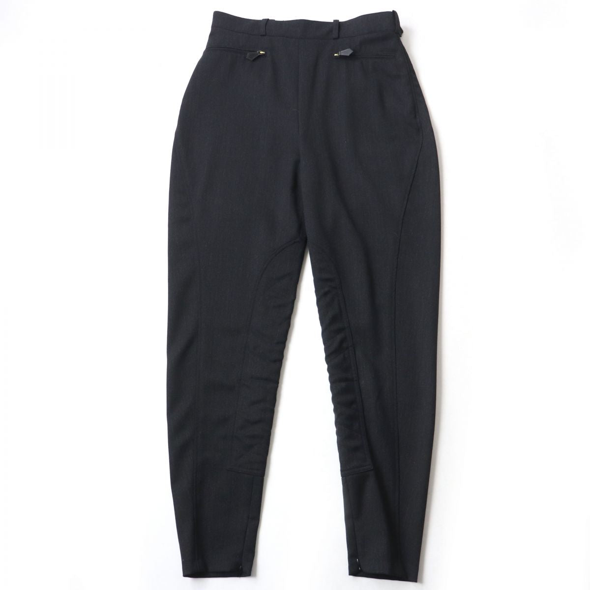 Hermes Wool Jodhpurs Pants Black Women