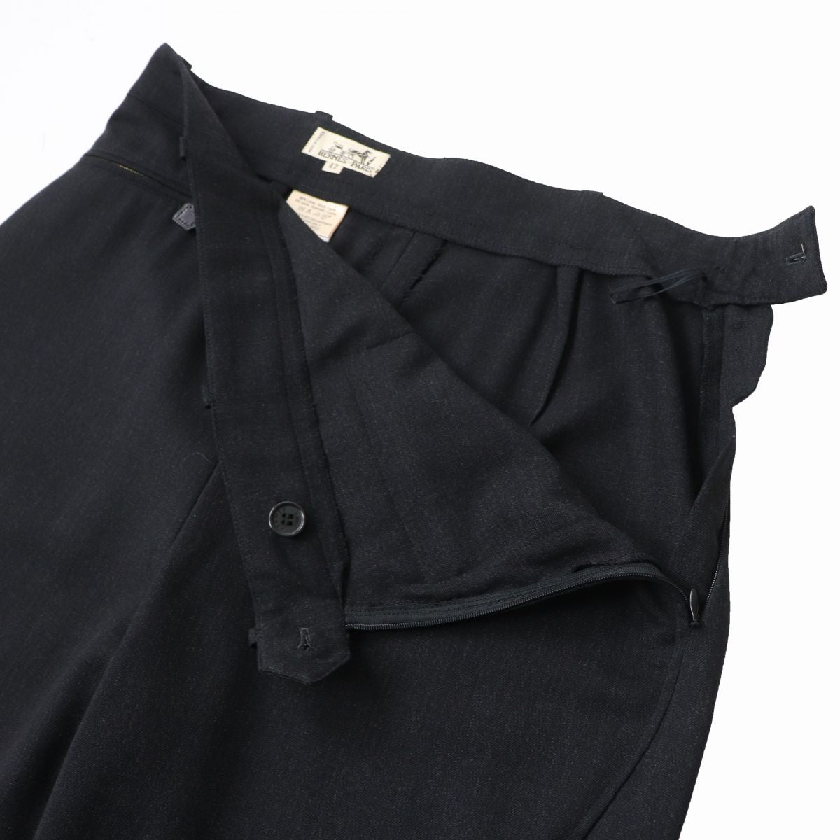 Hermes Wool Jodhpurs Pants Black Women