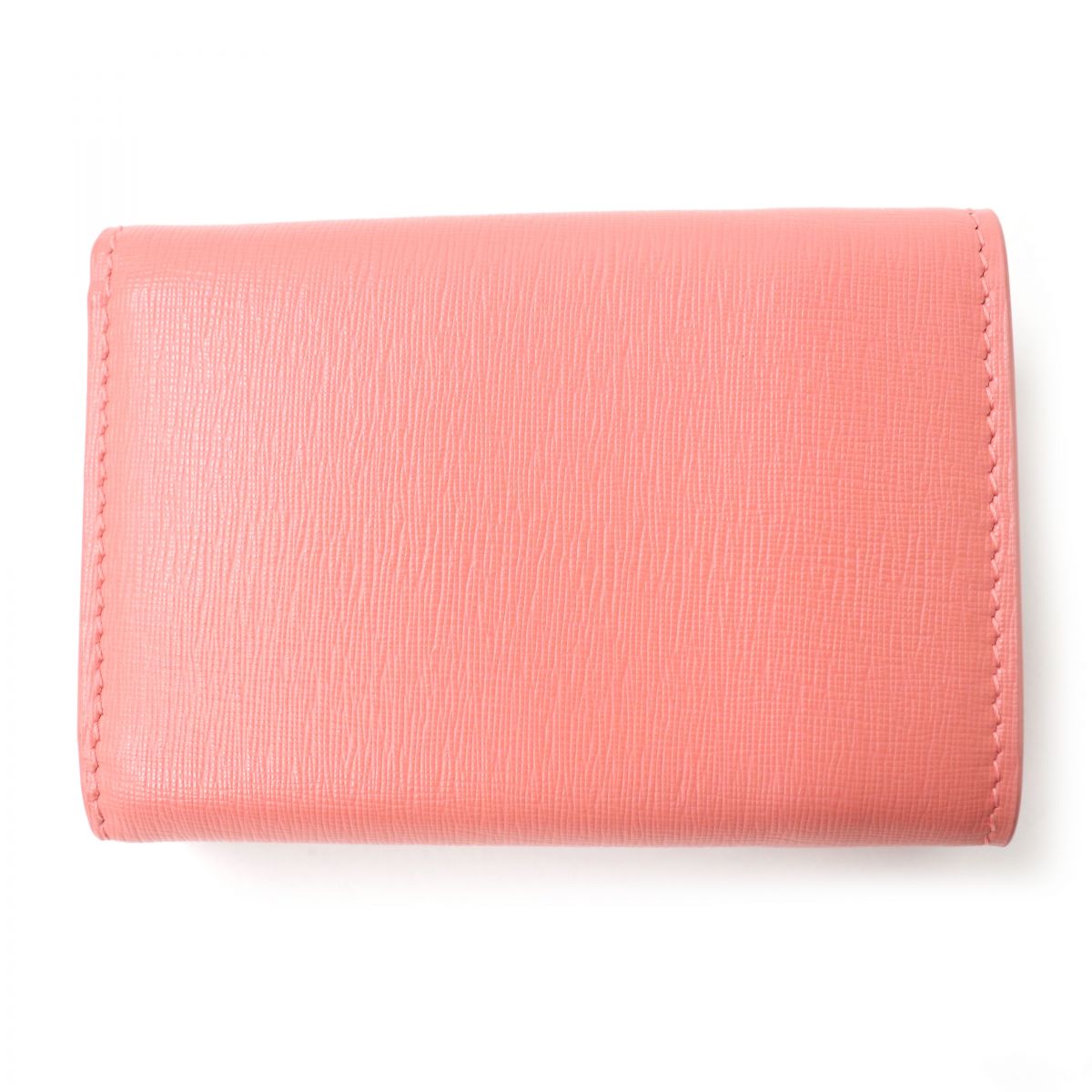 Balenciaga Leather Tri-fold Compact Wallet Coral Pink