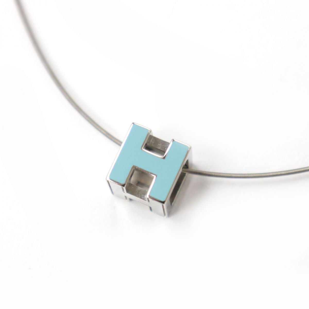 Hermes Cage d'Ache H Cube Necklace Pendant