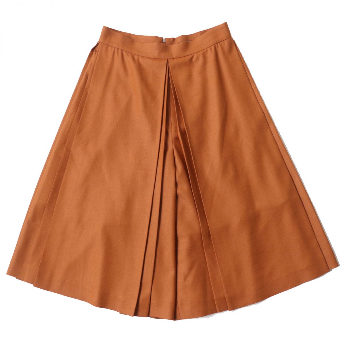 FOXEY NEW YORK Linen Face Pleated Gaucho Pants Brown