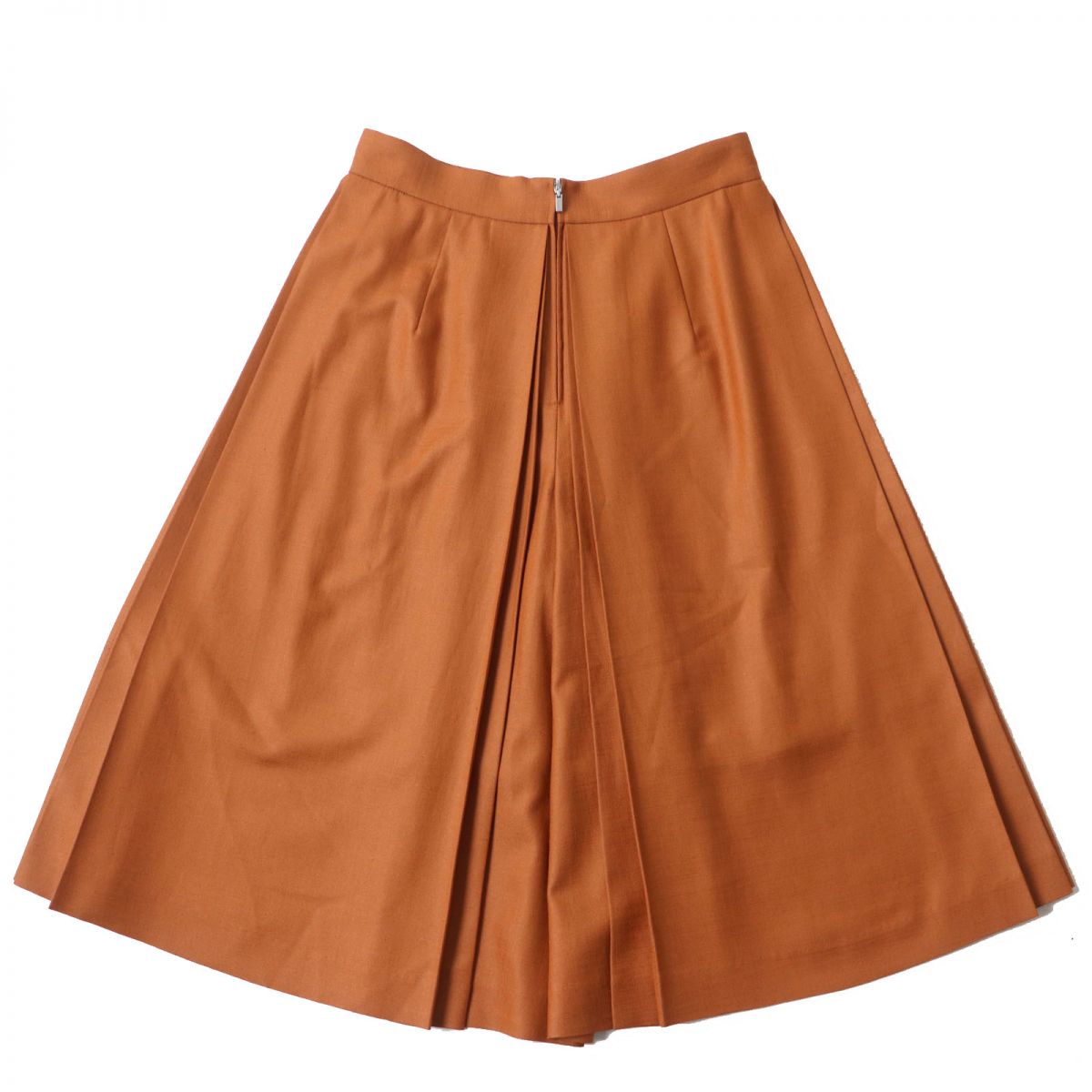 FOXEY NEW YORK Linen Face Pleated Gaucho Pants Brown