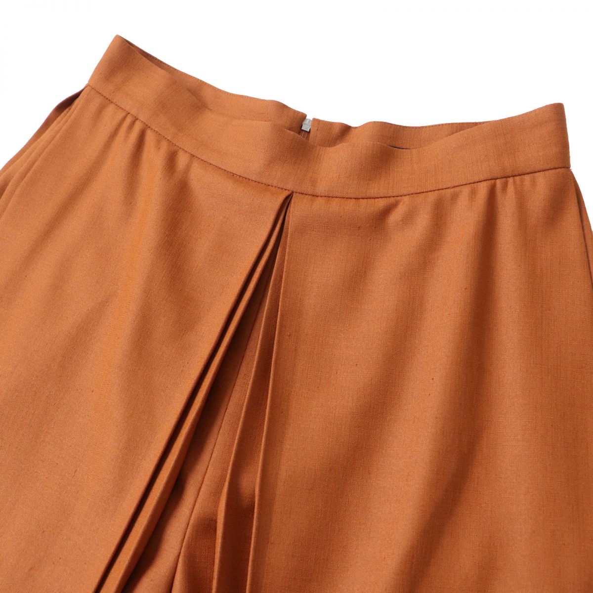 FOXEY NEW YORK Linen Face Pleated Gaucho Pants Brown